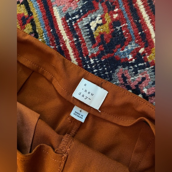 SOLD | Dark Orange Wide Leg, High-Waist Trousers - Picture 3 of 4